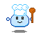 blob in a chef's hat twirling a spoon